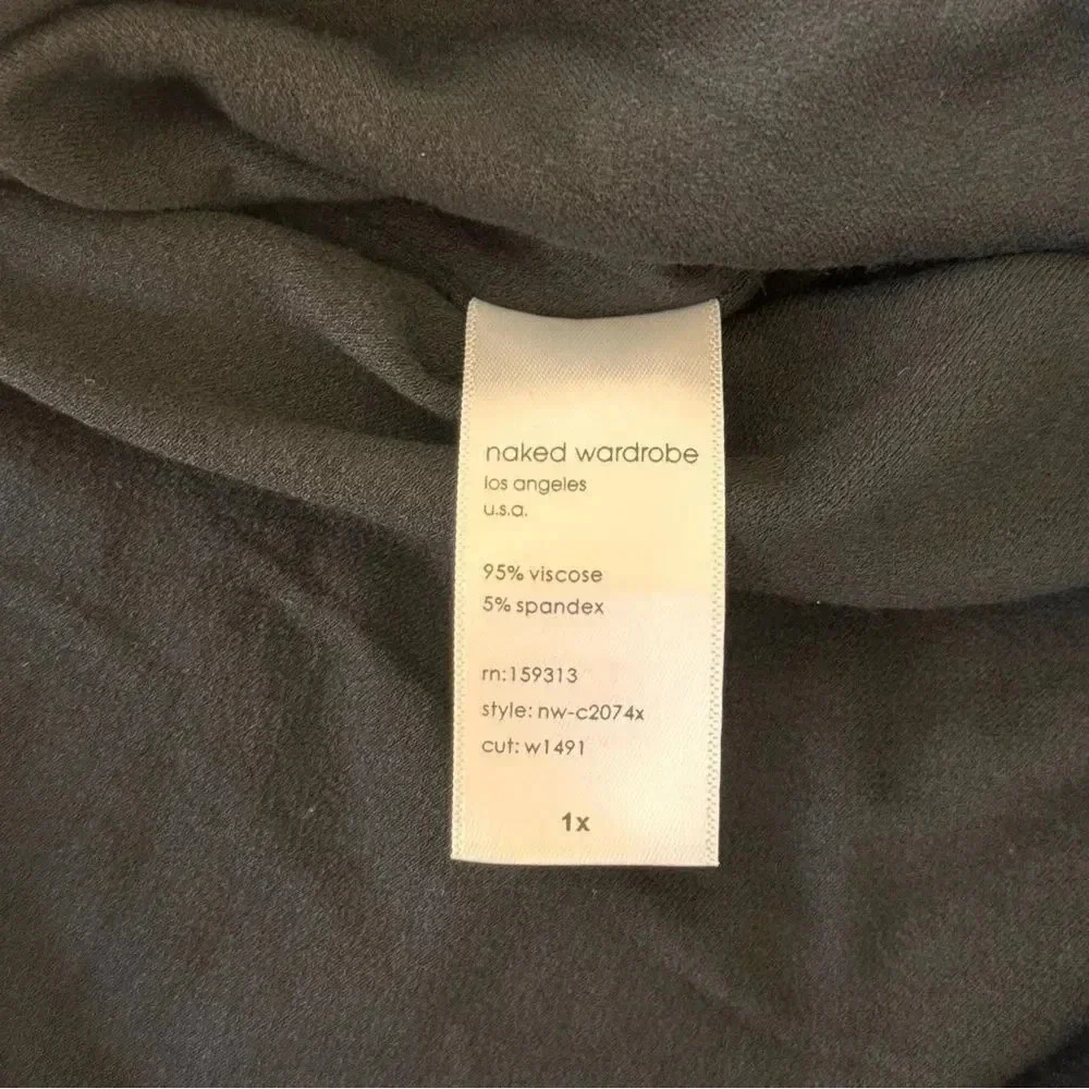 Naked wardrobe Black Flare Pant Soft Cropped Top Tank 2 PC Set Outfit Size 1X - Picture 8 of 15